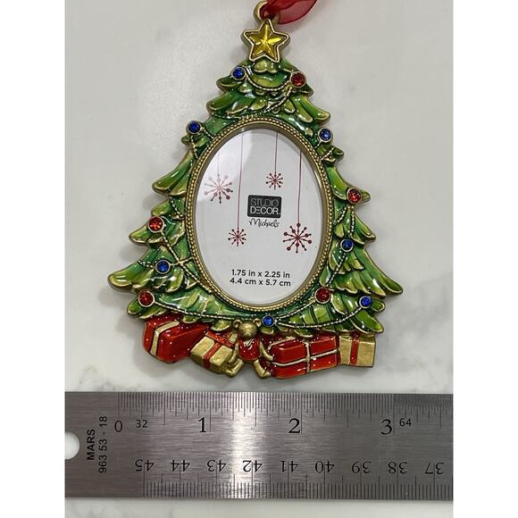 Michael’s Studio Decor Christmas Tree Gifts Enamel Picture Frame Ornament - Picture 2 of 5